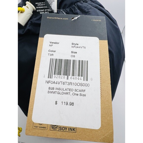 The North Face Reversible Insulated Winter Scarf Unisex Summit Gold New w/tag - Picture 4 of 8